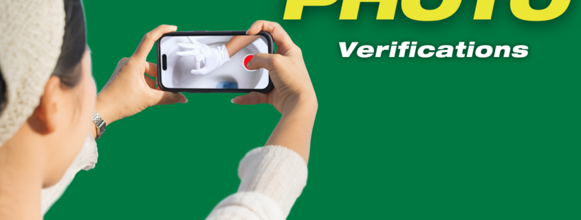 Image of cleaner taking a photo for photo verification of service quality